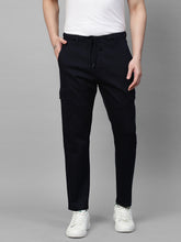 Genips Men's Navy Cotton Stretch Bahamas Cargo Fit Solid Cargo
